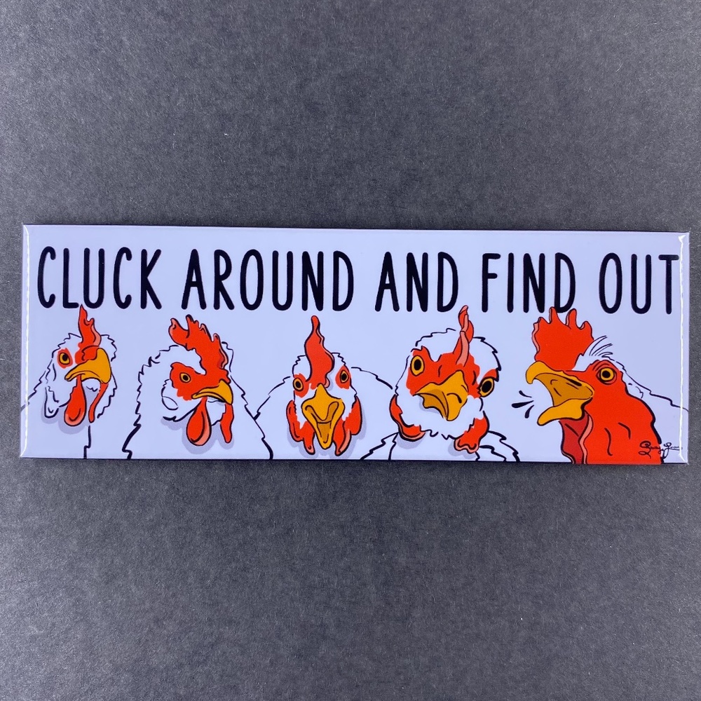 Funny Chicken Magnet, Handmade Retro Farmhouse Pet Portrait Art Decor Gift